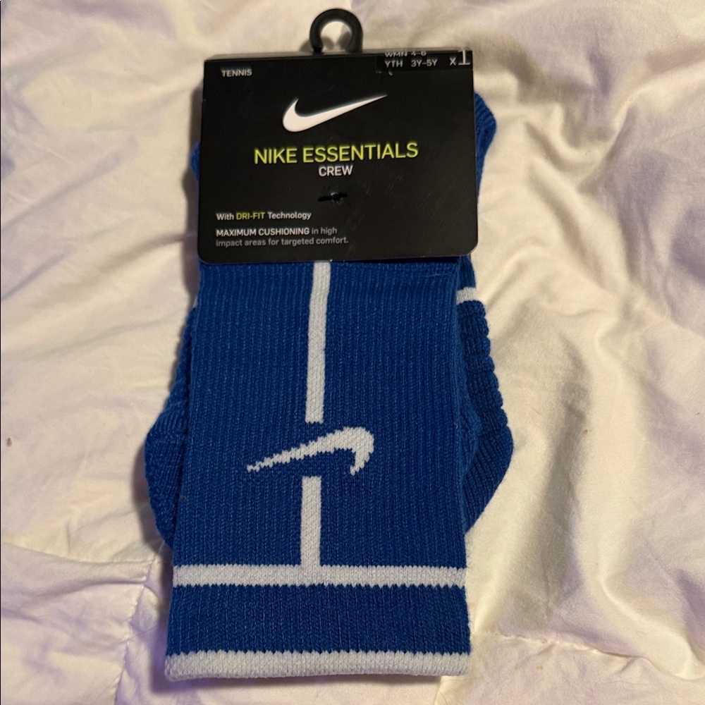 Nike Kids Crew Socks - Blue with White Accents